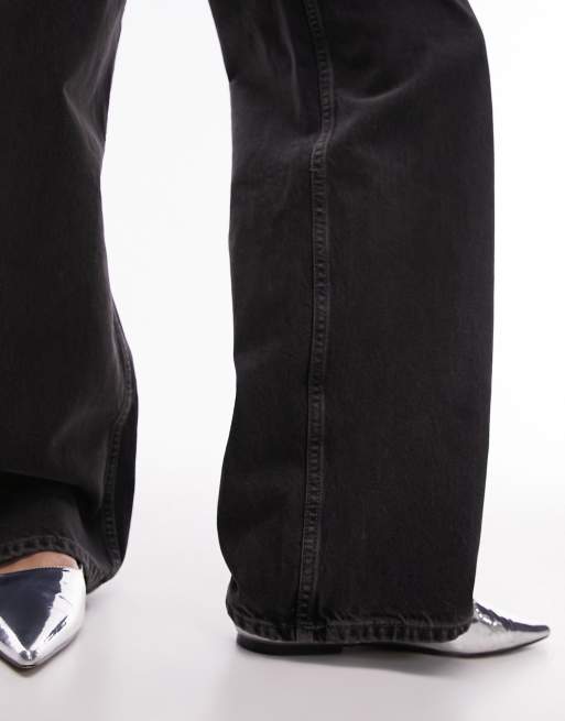 Topshop Tall - Gilmore - Jean boyfriend taille basse - Noir délavé, 5 de 5