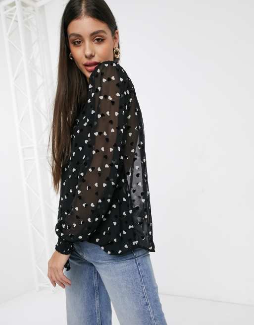 topshop heart blouse