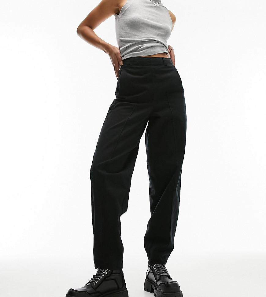 Topshop Tall high waist balloon peg trouser in washed black