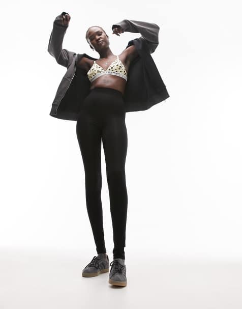 Topshop Tall high waist leggings in black - view 1