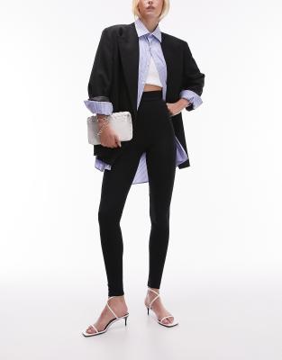 Topshop Tall high waist leggings in black - view 1