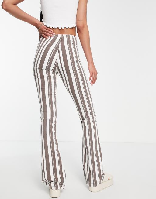 Striped on sale flared trousers