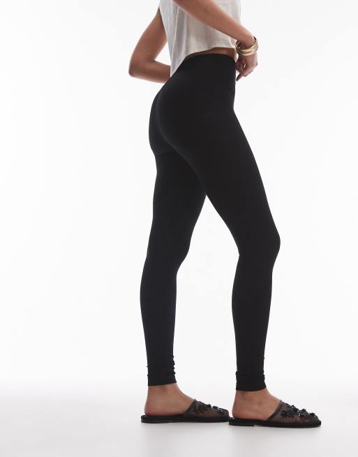 Topshop Tall high waisted leggings in black ASOS