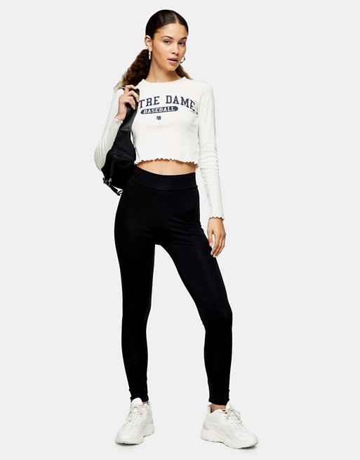 Topshop Tall high waisted leggings in black