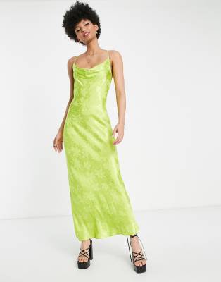 topshop green jacquard dress