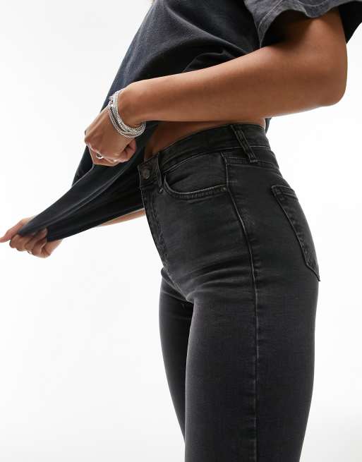 Topshop Tall – Jamie – Czarne jeansy z efektem sprania  , 2 z 4