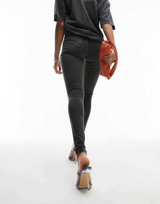 Topshop Tall – Jamie – Czarne jeansy z efektem sprania  , 3 z 4