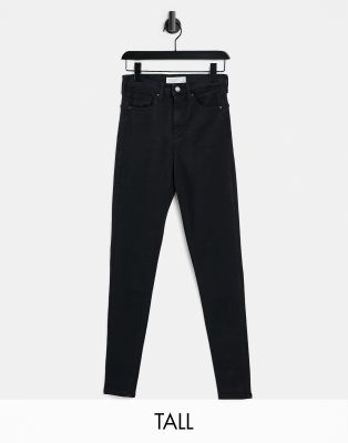 Topshop Tall - Jamie - Jeans in Schwarz