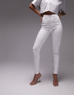 Topshop Tall Jamie jeans in white - ASOS Price Checker