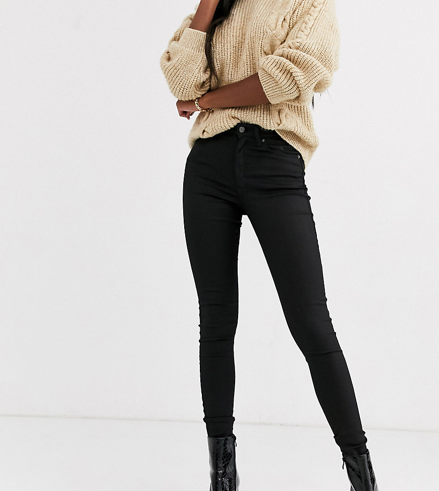 Topshop Tall - Jamie - Skinny jeans in zwart met coating