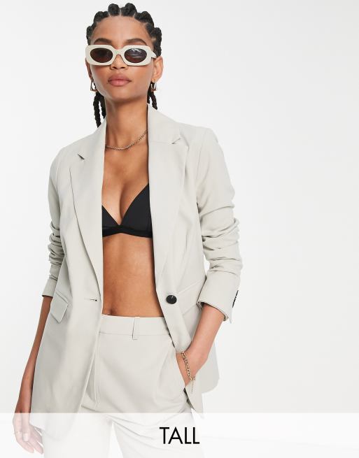 Topshop Tall – Jasnoszara dopasowana marynarka, część zestawu