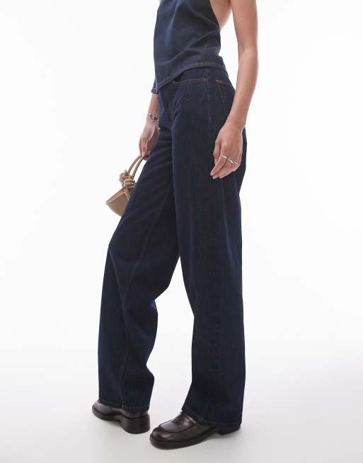 Topshop Tall - Jean décontracté à taille basse cintrée - Indigo brut , 4 de 5