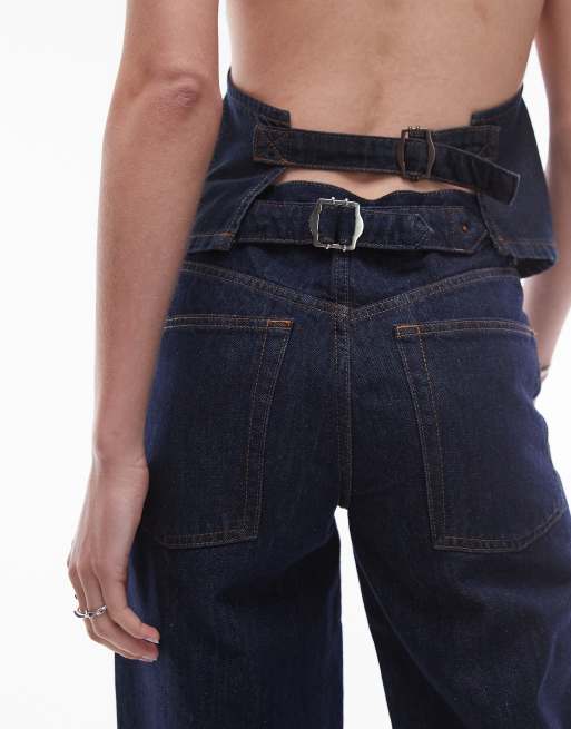 Topshop Tall - Jean décontracté à taille basse cintrée - Indigo brut , 5 de 5