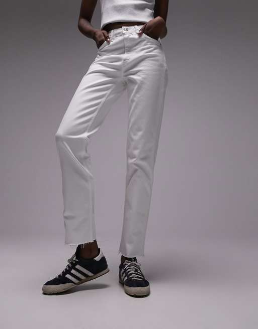 Topshop Tall - Jean droit - Blanc