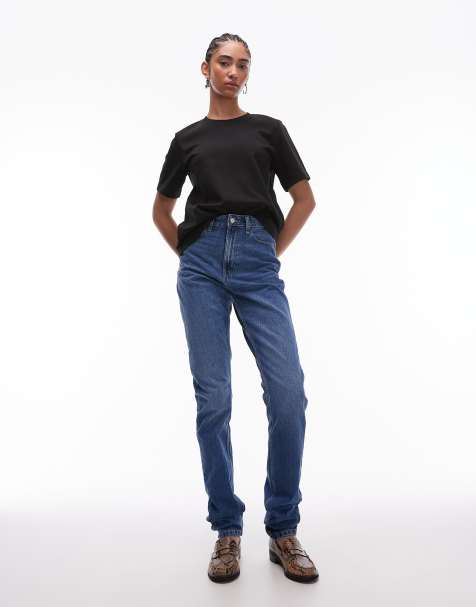Topshop Tall - Jean mom à taille haute - Bleu moyen - view 1