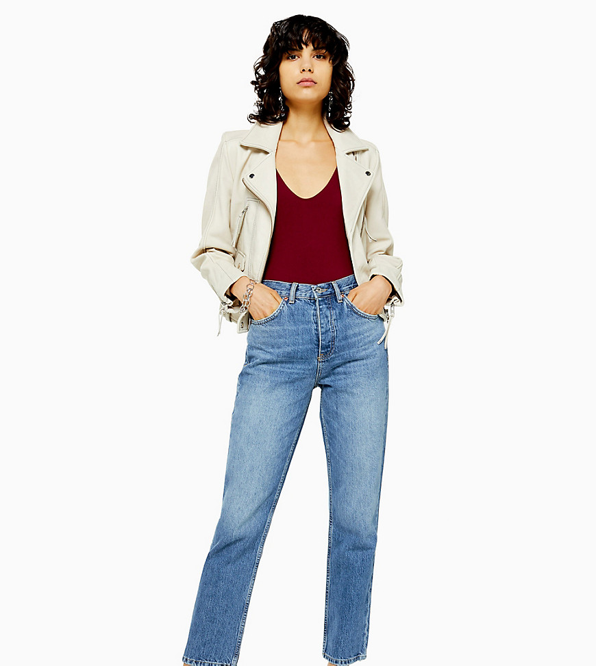 Topshop Tall jeans in bright mid wash-Blues