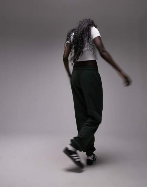 Topshop Tall Joggers oversize color kaki con fondo elasticizzato