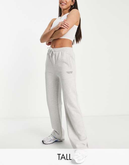 Topshop Tall - Joggingbroek met rechte pijpen in grijs
