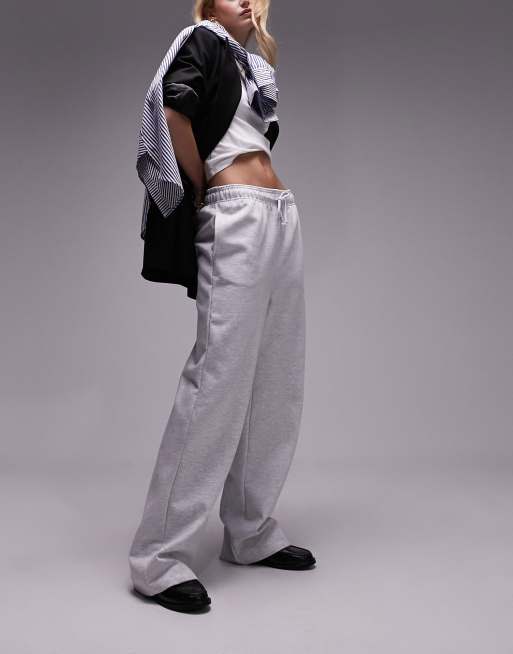 Topshop Tall – Jogginghose in meliertem Grau mit geradem Schnitt