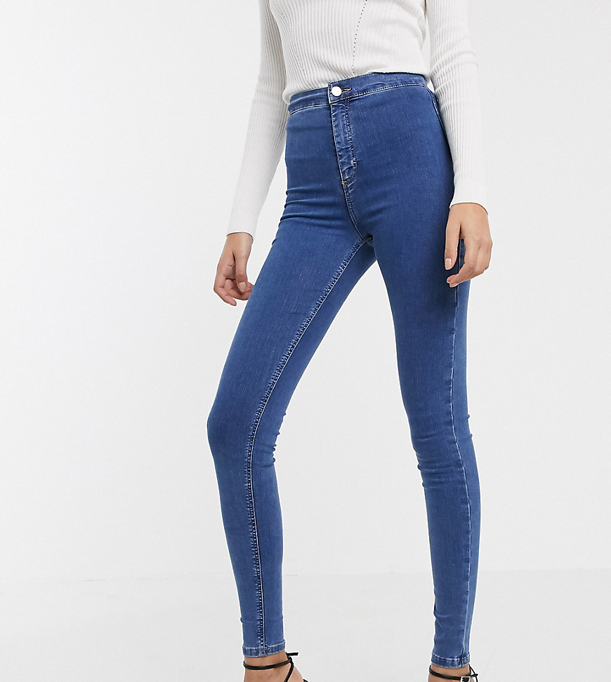 Topshop Tall — Joni — Blå jeans med smal pasform