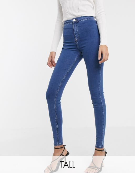 Topshop Tall — Joni — Blå jeans med smal pasform