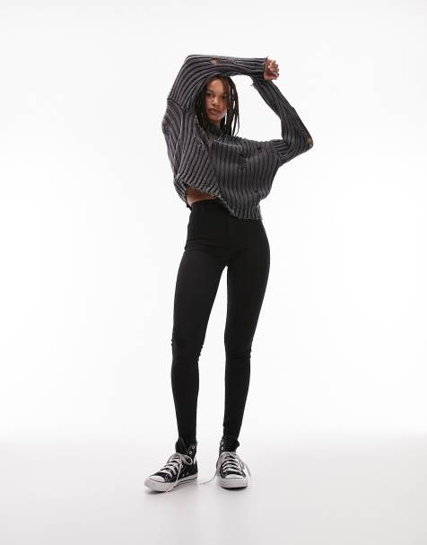 Topshop Tall – Joni – Czarne jeansy o bardzo obcisłym kroju z podwyższonym stanem - view 1