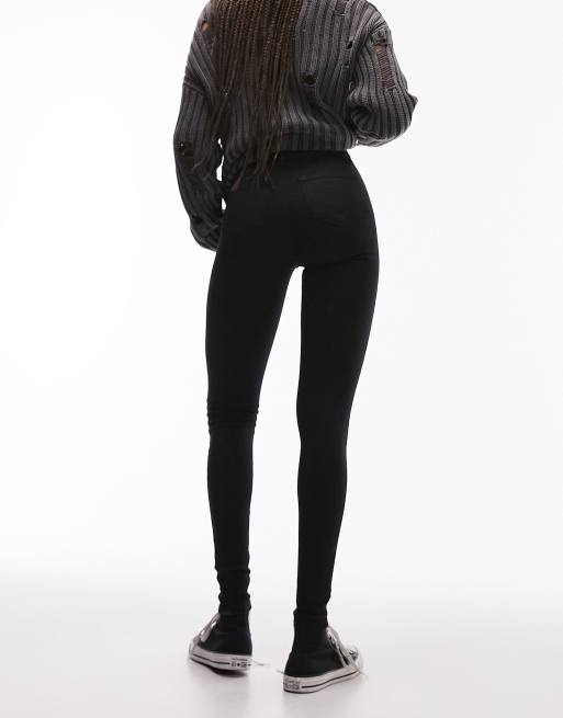Topshop Tall Joni high rise super skinny jean in black