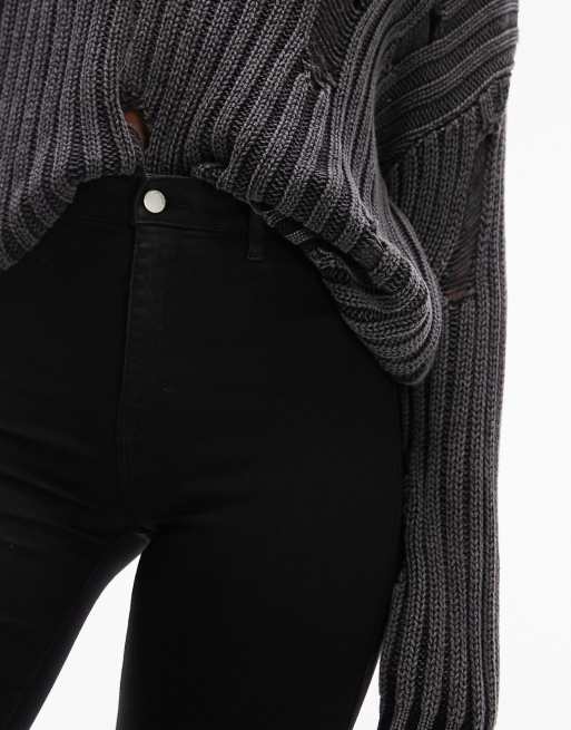 Topshop Tall Joni high rise super skinny jean in black
