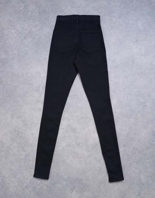 Topshop Tall Joni high rise super skinny jean in black
