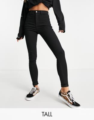 TOPSHOP TALL JONI JEANS IN BLACK