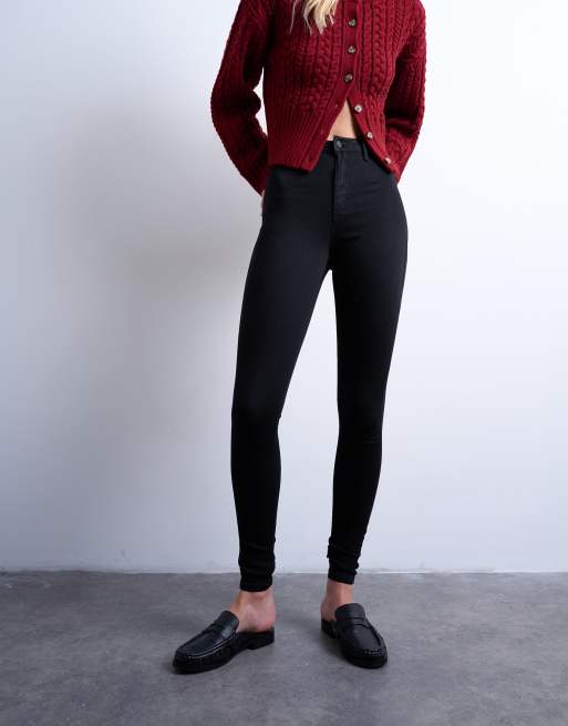 Topshop Tall - Joni - Sorte og højtaljede super skinny-jeans, 2 af 7