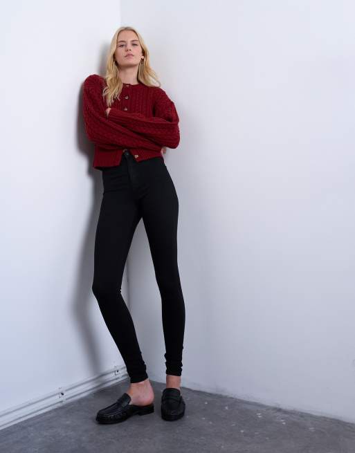 Topshop Tall - Joni - Sorte og højtaljede super skinny-jeans, 3 af 7