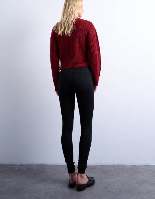 Topshop Tall - Joni - Sorte og højtaljede super skinny-jeans, 5 af 7