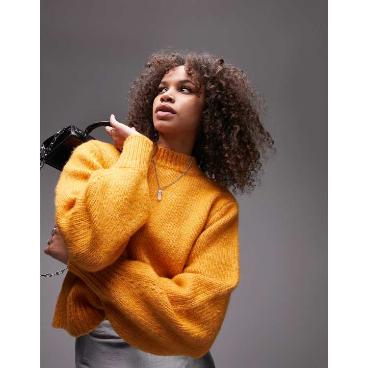 Mock neck sweater topshop top
