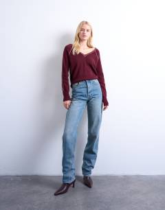 Tall Kort high rise straight jean in vintage blue