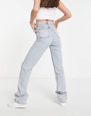 Topshop Tall Kort jeans in bleach, ASOS