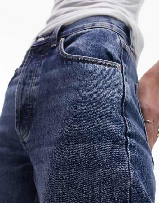 Topshop Tall – Kort – Straight Jeans in Mittelblau mit hohem Bund, 4 von 5