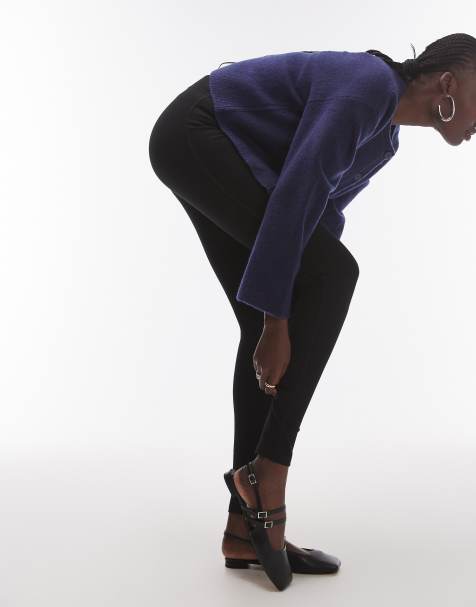 Topshop Tall - Lange leggings i sort, tungt materiale - view 1