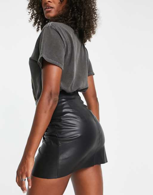 Leather 2025 skirt topshop