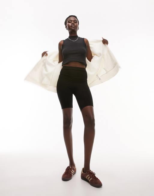 Topshop Tall - Leggings corti basic neri 