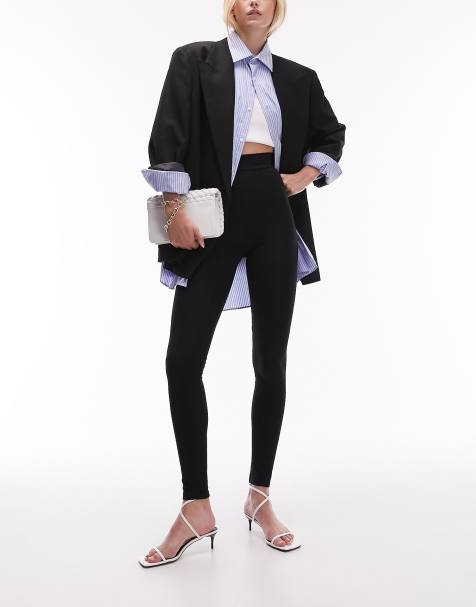 Topshop Tall – Leggings in Schwarz mit hohem Bund - view 1