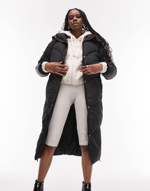 Topshop long sales padded coat