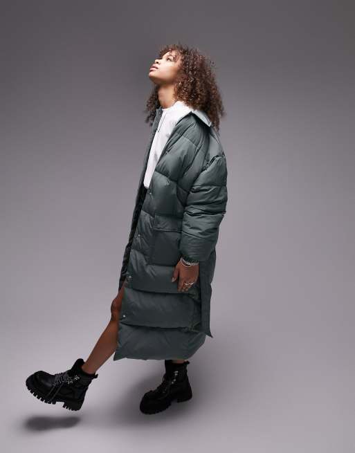 Topshop green cheap puffer jacket