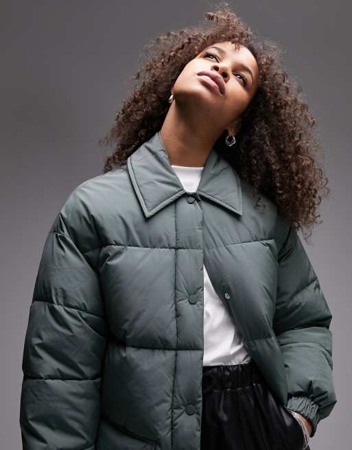 Topshop green 2025 puffer jacket