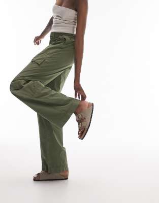 ASOS DESIGN Tall oversized cargo pants with multi pockets in khaki