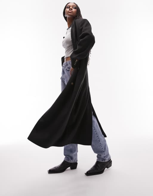 Topshop Tall - Manteau oversize élégant - Noir  