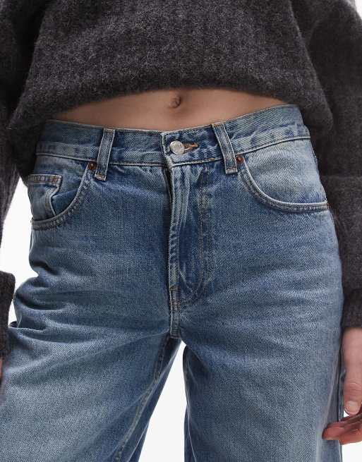 Topshop Tall - Mellemblå afslappede jeans med lav, justerbar talje, 5 af 5