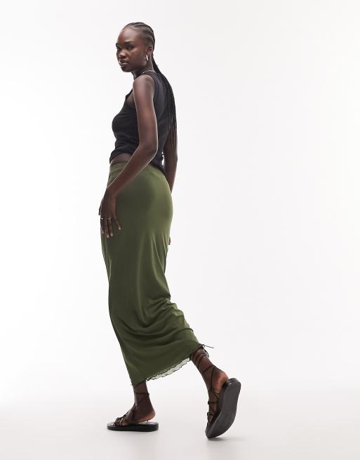 Long khaki hotsell skirts tall