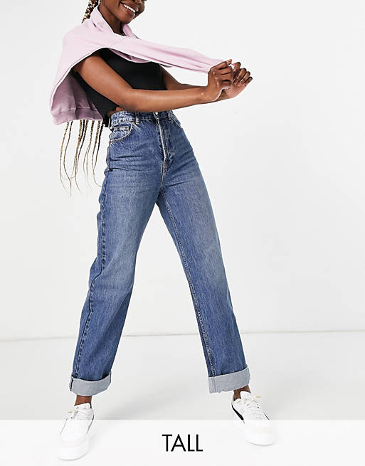 Jeans Topshop Tall mid blue oversized Mom jeans 