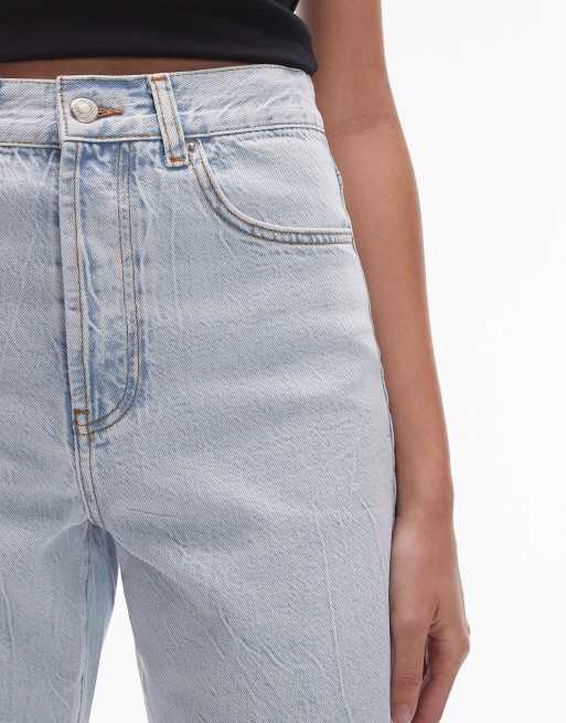Topshop Tall mid rise loose fit straight jean in bleach, 3 of 5